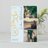 Foto Grad Light Blue Folieneinladung (Stehend vorne)