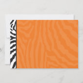 FOTO GRAD PARTY INVITE zebra streifen orange Einladung (Rückseite)