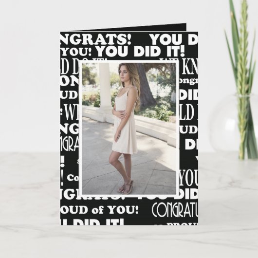 Foto grad Schwarzweiß-Karte Karte (Vorderseite)