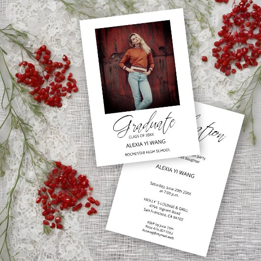 Foto Grad Whimsical Modern Calligraphy Abschluss