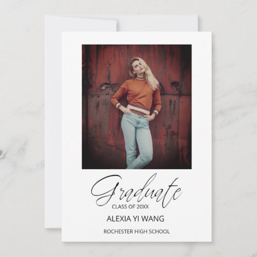 Foto Grad Whimsical Modern Calligraphy Abschluss (Vorderseite)