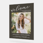 Foto Graduate Abschluss Willkommen Acrylschild (Winkel)