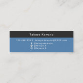 Foto Graduate Blue Black Mini Visitenkarte (Rückseite)