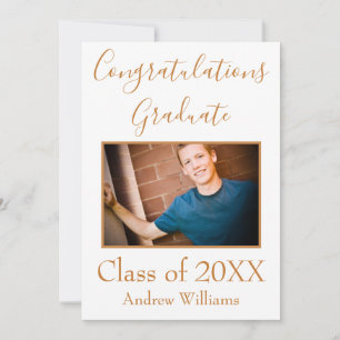 Foto Graduate Class 20XX Braun und Weiß Einladung