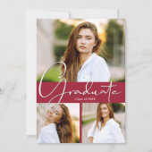 Foto Graduate Crimson Abschluss Ankündigung (Vorderseite)