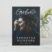 Foto Graduate Editable University Grad Ankündigung (Stehend Vorderseite)