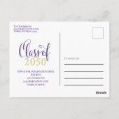 Foto Graduate Modern Einfach Minimalistisch Lila Postkarte (Rückseite)