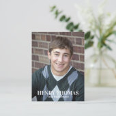 Foto Graduate Modern Simple Minimalistisch Gold Bl Postkarte (Stehend Vorderseite)