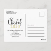 Foto Graduate Modern Simple Minimalistisch Gold Bl Postkarte (Rückseite)