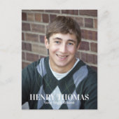 Foto Graduate Modern Simple Minimalistisch Gold Bl Postkarte (Vorderseite)