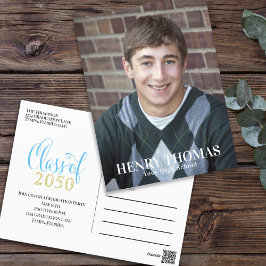 Foto Graduate Modern Simple Minimalistisch Gold Bl Postkarte