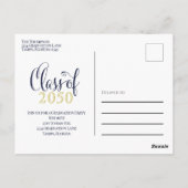 Foto Graduate Modern Simple Minimalistisch Navy Bl Postkarte (Rückseite)