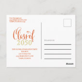 Foto Graduate Modern Simple Minimalistisch Orange Postkarte (Rückseite)