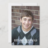 Foto Graduate Moderne einfache Klasse Black Gold Einladung (Vorderseite)