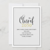 Foto Graduate Moderne einfache Klasse Black Gold Einladung (Rückseite)