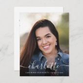 Foto Graduate Script Graduation Party Einladung (Vorne/Hinten)