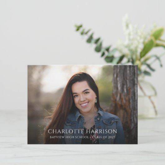 Foto Graduation Party Bohemisch Bläschen Einladung (Stehend Vorderseite)