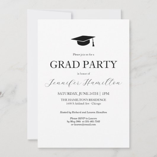 Foto Graduation Party Einladung Ankündigung (Rückseite)
