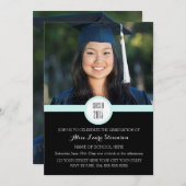 Foto Graduation Party Einladung Black Sky Blue (Vorne/Hinten)