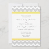 Foto Graduation Party Einladung Gelb Zickzack (Rückseite)