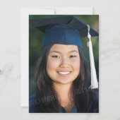 Foto Graduation Party Einladung Grau Orange (Rückseite)