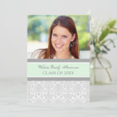 Foto Graduation Party Einladung Karte Grau (Stehend Vorderseite)