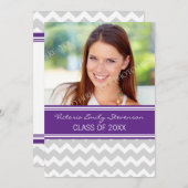 Foto Graduation Party Einladung Lila Zickzack (Vorne/Hinten)