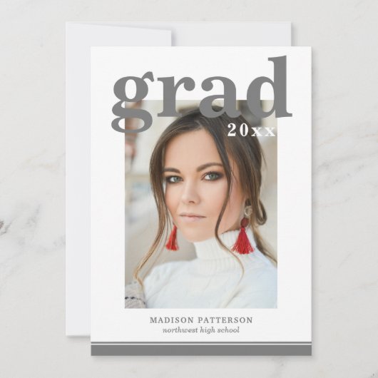 Foto Graduation Party Elegante Moderne Skripte (Vorderseite)