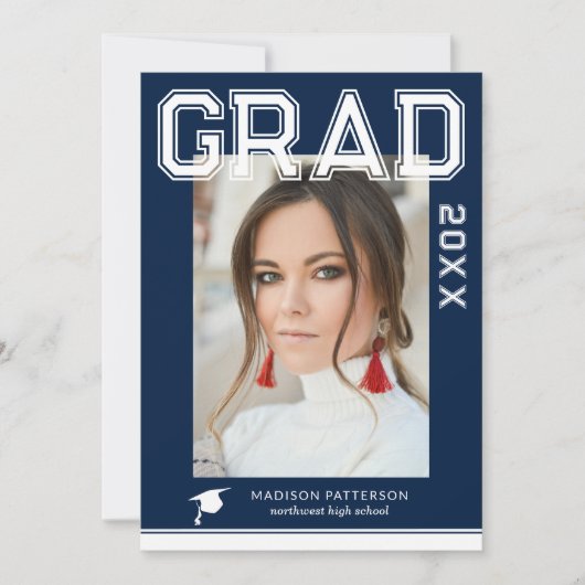 Foto Graduation Party Elegante Moderne Skripte (Vorderseite)