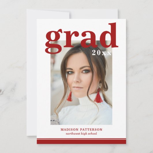 Foto Graduation Party Elegante Moderne Skripte (Vorderseite)