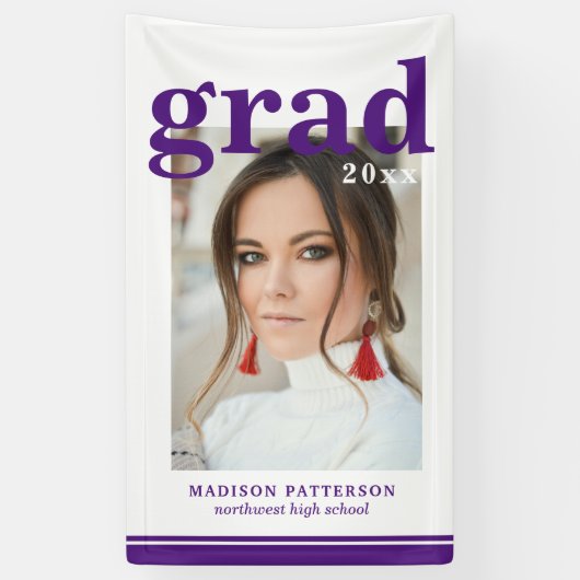 Foto Graduation Party Elegante Moderne Skripte Banner (Vertikal)