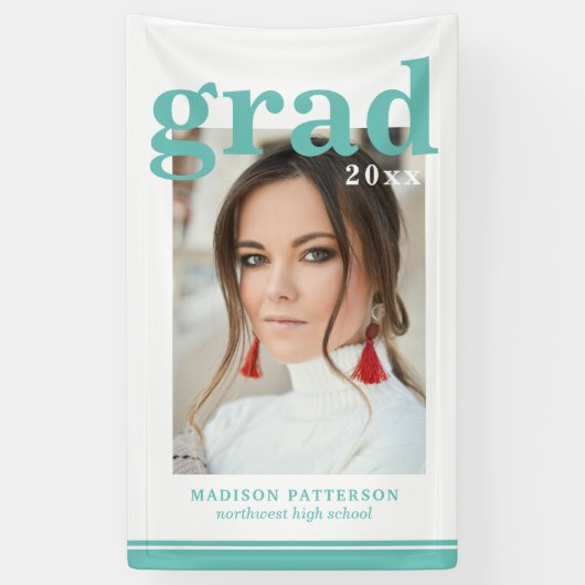 Foto Graduation Party Elegante Moderne Skripte Banner (Vertikal)