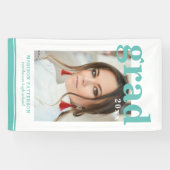 Foto Graduation Party Elegante Moderne Skripte Banner (Horizontal)