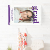 Foto Graduation Party Elegante Moderne Skripte Banner (Insitu)