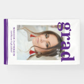 Foto Graduation Party Elegante Moderne Skripte Banner (Horizontal)