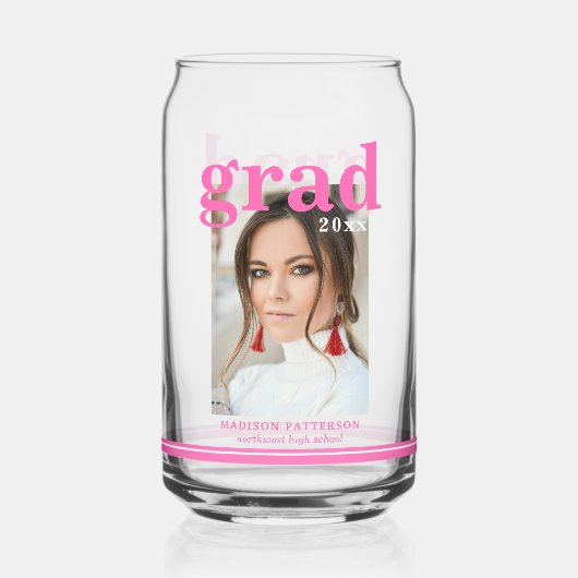 Foto Graduation Party Elegante Moderne Skripte Dosenglas (Rückseite)