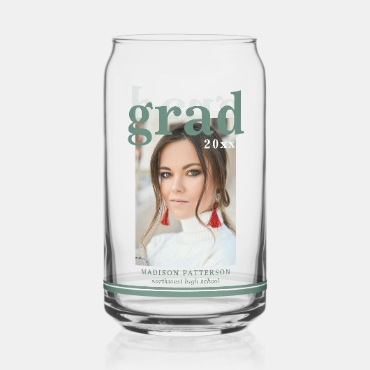 Foto Graduation Party Elegante Moderne Skripte Dosenglas (Rückseite)
