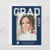 Foto Graduation Party Elegante Moderne Skripte Einladung (Vorderseite)