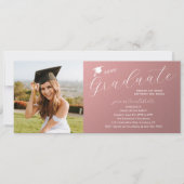 Foto Graduation Party Elegante Moderne Skripte Einladung (Vorderseite)