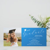 Foto Graduation Party Elegante Moderne Skripte Einladung (Stehend Vorderseite)