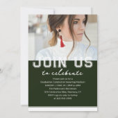 Foto Graduation Party Elegante Moderne Skripte Einladung (Rückseite)