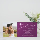 Foto Graduation Party Elegante Moderne Skripte Einladung (Stehend Vorderseite)