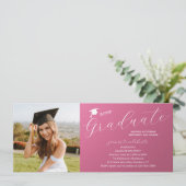 Foto Graduation Party Elegante Moderne Skripte Einladung (Stehend Vorderseite)