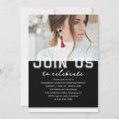 Foto Graduation Party Elegante Moderne Skripte Einladung (Rückseite)