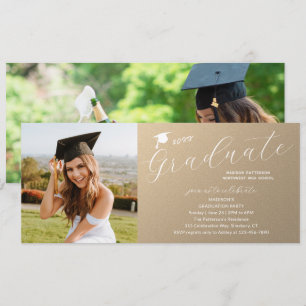 Foto Graduation Party Elegante Moderne Skripte Einladung