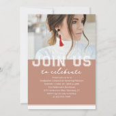 Foto Graduation Party Elegante Moderne Skripte Einladung (Rückseite)