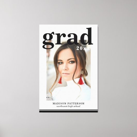 Foto Graduation Party Elegante Moderne Skripte Leinwanddruck (Vorderseite)