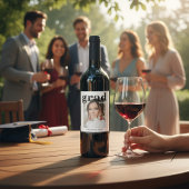 Foto Graduation Party Elegante Moderne Skripte Weinetikett