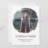 Foto Graduation Party Elegantes Gold-Script-Design Einladung (Rückseite)