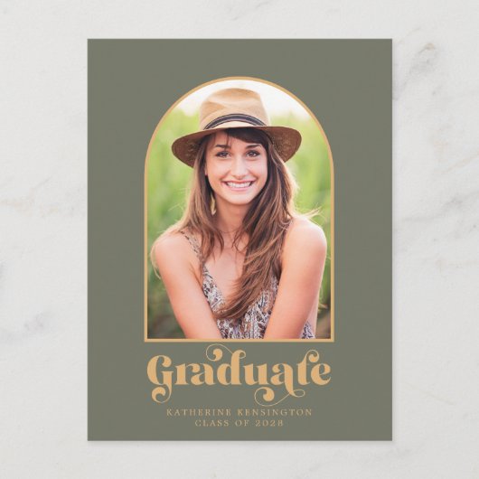Foto Graduation Party für das moderne Magazin Ankündigungspostkarte (Vorderseite)